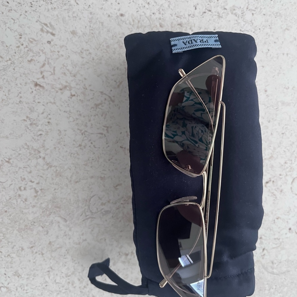 Prada Gold Frame Brown Lens Sunglasses